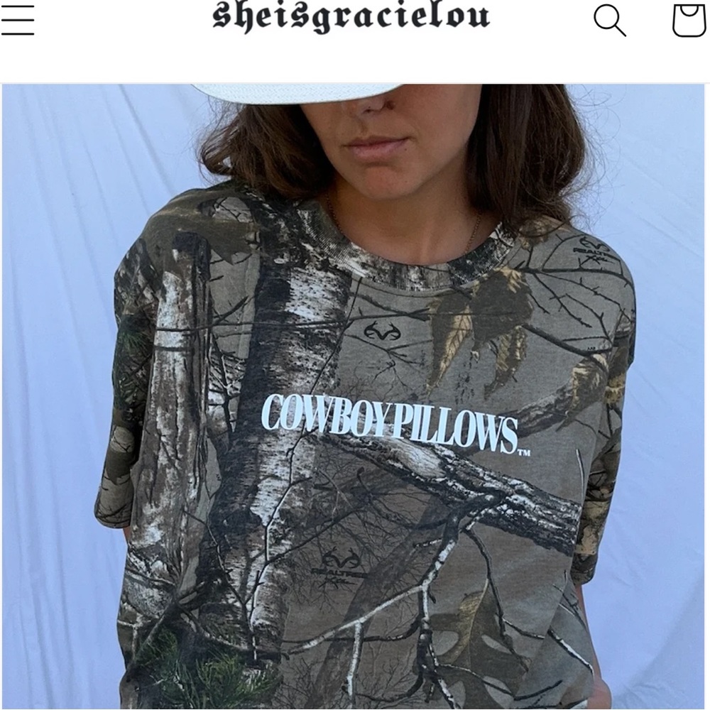COWBOY PILLOWS™️ by sheisgracielou camo tee size small